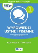 Okładka książki Pewny start Zajęcia rewalidacyjne Wypowiedzi ustne i pisemne Karty pracy i ćwiczenia Poziom 1