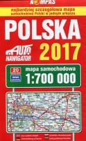 Okładka książki Polska 2017 Mapa samochodowa 1:700 000