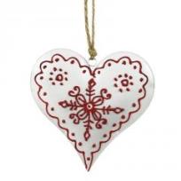 Opakowanie Serce - ozdoba wisząca biała CHRISTMAS JOY