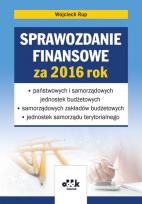 Okładka książki Sprawozdanie finansowe za 2016 rok