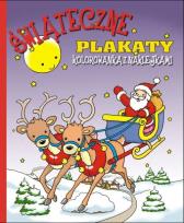 Okładka książki Świąteczne plakaty - Mikołaj w saniach