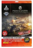 Opakowanie World of Tanks Earth Rumble Megazestaw startowy (zawierający album kolekcjonera wraz z folderem opisującym reguły gry oraz planszą do gry, 4 saszetki z kartami, 2 karty z limitowanej edycji, ulotkę z kodem do World of Tanks PC)
