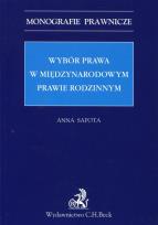 Okładka książki Wybór prawa w międzynarodowym prawie rodzinnym