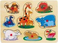 Opakowanie Drewniana układanka z pinezkami Dzikie zwierzęta