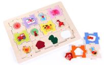 Opakowanie Drewniana układanka z pinezkami Farma