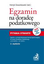 Okładka książki Egzamin na doradcę podatkowego Pytania otwarte