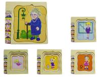 Opakowanie Gra edukacyjna - warstwowa drewniana układanka z postaciami - K Brimarex (1573667)