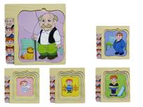 Opakowanie Gra edukacyjna - warstwowa drewniana układanka z postaciami - M Brimarex (1573650)