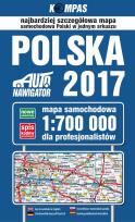 Okładka książki Mapa samochodowa Polski 2017 dla profesjonalistów 1:700 000
