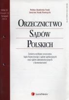 Opakowanie Orzecznictwo Sądów Polskich 11/2011