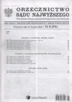 Opakowanie Orzecznictwo Sądu Najwyższego. Izba Pracy, Ubezpieczeń Społecznych i Spraw Publicznych 8/2014