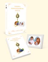 Okładka książki Pamiątka Pierwszej Komunii Św. z ramką