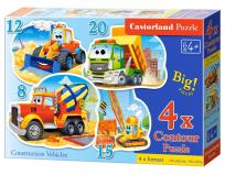 Opakowanie Puzzle 4w1 Contour 8-12-15-20 Construction Vehicles