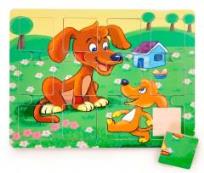 Opakowanie Puzzle drewniane Brimarex dla małych dzieci - pieski (1573803)