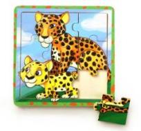 Opakowanie Puzzle drewniane małe Dzikie koty