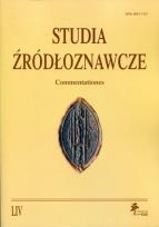 Opakowanie Studia źródłoznawcze Tom 54