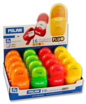 Opakowanie Temperówko-Gumka Compact Fluo (16szt) MILAN