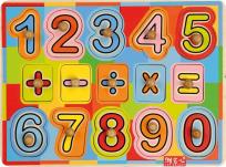 Opakowanie Układanka drewniana z pinezkami Cyfry