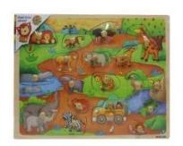 Opakowanie Układanka drewniana z pinezkami Dżungla