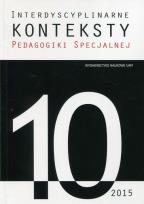 Opakowanie Interdyscyplinarne konteksty pedagogiki specjalnej 10/2015