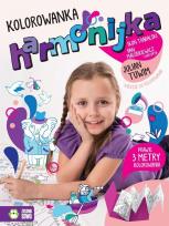 Okładka książki Kolorowanka Harmonijka. Julian Tuwim. Wiersze do kolorowania. Słoń Trąbalski. Pań Maluśkiewicz i wieloryb