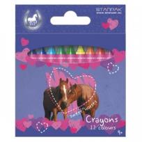 Opakowanie Kredki woskowe 12 kolorów Horses
