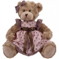 Opakowanie Misia Daizy sukienka różowa groszki falbanka 33cm