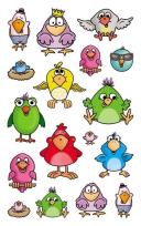 Opakowanie Naklejki foliowe metaliczne ptaki