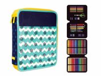 Opakowanie Piórnik MILAN 2-poziomowy duży z wyposażeniem ANCHOR CLUB 2 niebieski