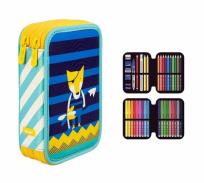 Opakowanie Piórnik MILAN 2-poziomowy z wyposażeniem ANCHOR CLUB 2 niebieski