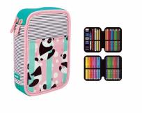 Opakowanie Piórnik MILAN 2-poziomowy z wyposażeniem PANDAS