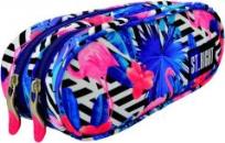 Opakowanie Piórnik szkolny saszetka dwukomorowa Stright Flamingo pink&blue PU-02