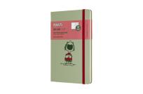 Opakowanie Kalendarz tygodniowy Moleskine 18M L Fistaszki, twarda oprawa pistacjowa z tkaniny