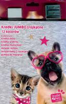 Opakowanie Kredki Jumbo ołówkowe Studio Pets trójkątne 12 kolorów