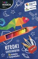 Opakowanie Kredki sześciokątne 36 kolorów z temperówką Kidea