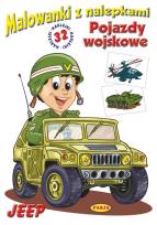 Okładka książki Malowanki z nalepkami - Pojazdy wojskowe Jeep