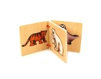 Opakowanie Nauka przez zabawę drewniana książeczka ze zwierzętami