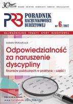 Okładka książki Odpowiedzialnosć za naruszenie dyscypliny finansów publicznych w praktyce część 1