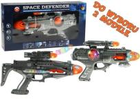 Opakowanie Pistolet SPACE DEFENDER światło dźwięk 2 modele