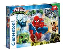 Okładka książki PUZZLE 104 SUPER KOLOR Spiderman fluorescencyjne