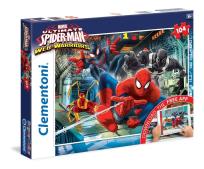 Okładka książki Puzzle z aplikacją 104 el. SpiderMan