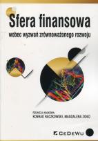 Okładka książki Sfera finansowa wobec wyzwań zrównoważonego...