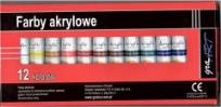 Opakowanie Farby akrylowe 12 kolorów x 12ml GRAART