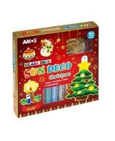 Opakowanie Farby witrażowe 10 kolorów+ witraże christmas AMOS