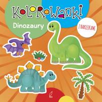 Okładka książki Kolorowanki z naklejkami. Dinozaury