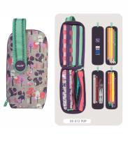 Opakowanie Multipiórnik MILAN owalny z 4 piórnikami PULU LAND róż wzorki