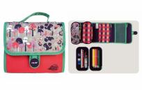 Opakowanie Multipiórnik MILAN z 2 piórnikami PULU LAND róż wzorki