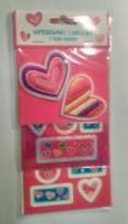Opakowanie Naprasowanki i naklejki imienne (serca)