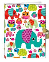 Opakowanie Pamiętnik z kłódką 13x18cm Słonie