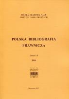 Opakowanie Polska Bibliografia Prawnicza Zeszyt LII 2016